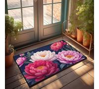 CDSS Décoration extérieure amusante Jardin de nuit coloré : un paillasson symphonie florale décoration d'entrée de salle de jeux (65 x 90 cm)