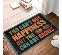 CDSS Grand tapis de porte d'entrée d'extérieur « You Can'T Buy Happiness But Can Bagels » - Accessoires de bar pour décoration de chambre indépendante (50 x 80 cm)
