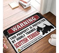 CDSS Man Cabe Decor Warning This Property Is Protected By A Highly Trained Scottish Terrier Rug Funny Bar Decor Beer Decorations For Man Cave (40 x 60 cm)