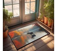CDSS Paillasson avec inscription « Funny Shoes Alone In The Autumn Serenity » - Pour extérieur et extérieur - Décoration d'automne (50 x 80 cm)