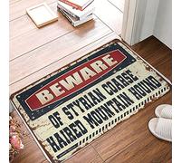 CDSS Paillasson de bienvenue pour entrée extérieure, méfiez-vous des chiens de montagne à poils grossiers de Styrie, petit tapis d'extérieur pour homme (65 x 90 cm)