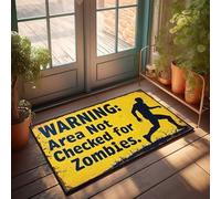 CDSS Paillasson pour entrée extérieure, maison, zone sans zombie: Restez en sécurité ! Paillasson drôle Décoration de bureau Tapis de cuisine de ferme (65 x 90 cm)