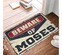 CDSS Paillasson printanier pour entrée extérieure Beware of Moses Tapis cacao chaud décoration de bar arrière cour (50 x 80 cm)