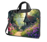 CDSS Sac à dos pour ordinateur portable pour homme Cottage idyllique dans un jardin fleuri Sac pour ordinateur portable Sacs pour ordinateur portable Sac pour ordinateur portable pour femme 17 pouces