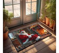 CDSS Tapis d'automne pour l'extérieur de la chaleur du Père Noël dans une pièce hantée, tapis d'extérieur pour porte d'entrée, tapis d'extérieur d'hiver (40 x 60 cm)