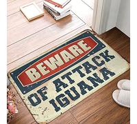 CDSS Tapis de bienvenue extérieur automne Beware Of Attack Iguana Tapis amusant pour porte d'entrée drôle Ma(40 x 60 cm)