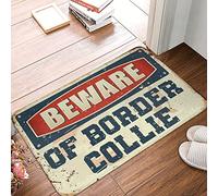 CDSS Tapis de bienvenue extérieur automne Beware Of Border Collie Tapis de porte drôle pour porte d'entrée drôle Ma(50 x 80 cm)