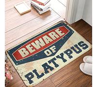 CDSS Tapis de bienvenue extérieur automne Beware Of Platypus Tapis de porte drôle pour porte d'entrée drôle Ma(65 x 90 cm)