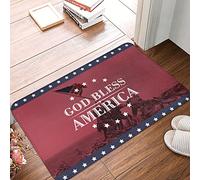 CDSS Tapis de bienvenue extérieur automne God Bless America Tapis de porte drôle pour porte d'entrée drôle Ma(65 x 90 cm)