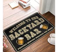 CDSS Tapis de porte d'automne pour entrée extérieure, bienvenue dans notre bar d'arrière-cour servant fièrement ce que vous apportez tapis pour intérieur et extérieur (50 x 80 cm)