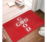 CDSS Tapis de porte d'automne pour entrée extérieure « God Is Good All Time » - Tapis d'intérieur et d'extérieur (40 x 60 cm)