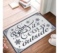 CDSS Tapis de porte d'entrée avec inscription « Man Cave » et « Baby It'S Cold Outside » - Cadeaux amusants pour patron (65 x 90 cm)