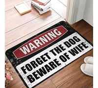 CDSS Tapis de sol d'automne avec avertissement « Forget The Dog Beware of Wife » - Tapis d'intérieur et d'extérieur - Grand tapis (50 x 80 cm)