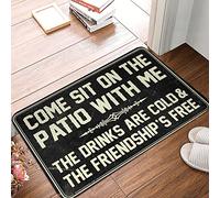CDSS Tapis décoratif « Bar Man Cave Decor Come Sit On The Patio With Me The Drinks Are Cold And The Friendship Is Free » (40 x 60 cm)