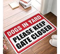 CDSS Tapis d'extérieur d'automne pour porte d'entrée avec chiens dans la cour pour garder la porte fermée, tapis de bienvenue, décoration de piscine (65 x 90 cm)