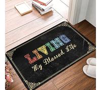 CDSS Tapis d'intérieur pour porte d'entrée Living My Blessed Life Tapis de camping Décorations pour l'intérieur de la ferme (65 x 90 cm)