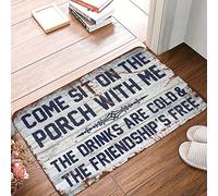 CDSS Tapis « Men Cave Decor Come Sit On The Porch With Me The Drinks Are Cold And The Friendship Is Free » - Paillasson d'extérieur amusant (50 x 80 cm)