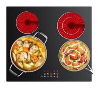 CDV Plaque de Cuisson Vitrocéramique 4 Zones 6600W, Encastrable 60 cm, 220V-240V, Double Zone de Chauffe, Protection Contre la Surchauffe, 99 Minuterie, Noir