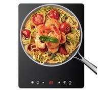 CDV Plaque Induction 1 Feu, Plaque Cuisson Portable 2000W 9 Niveaux de Puissance - Booster - Commande Tactile - Minuterie - Noir