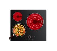 CDV Plaque vitrocéramique 3 Feux Encastrable 5700W 9 Niveaux Minuterie 99 Min Commande Tactile Sécurité Enfant CDVER573