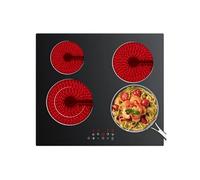 CDV Plaque Vitrocéramique 4 Foyers Encastrable 6400W 9 Niveaux Minuterie 99 Min Commande Tactile Sécurité Enfant CDVER64B
