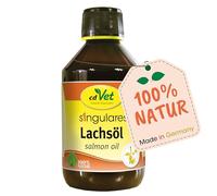 cdVet Naturprodukte Huile de saumon singulier 250 ml - Chien, chat - Aliment pour animaux - Alimentation pour animaux - Apport en acides gras oméga 3 - Nutriments - Complément au barf - Bien-être -