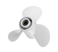 CDwSNF Hélice Hors-Bord de Bateau en Aluminium Blanc, 10 Dents cannelées, 3 Lames, Rotation R for 20-30HP, 664-45952-00-EL 9 7/8x14