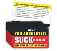 CDXHOME Bad Parking Cards - Lot de 100 cartes humoristiques de parking « You Absolutely Suck At Parking Cards » - Cadeaux pour conducteur - Avis multi-fonds pour pare-brise (8,9 x 5,1 cm)