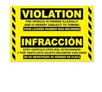 CDXHOME Lot de 100 autocollants pour violation de stationnement pour voitures et camions - Billets de remorquage espagnols bilingues super collants - Difficile à enlever - Autocollants pas de