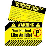 CDXHOME Lot de 100 cartes de stationnement « You Parked Like an Idiot » - Cartes de stationnement amusantes avec motifs de violation multiple (8,9 x 5,1 cm), jaune, noir