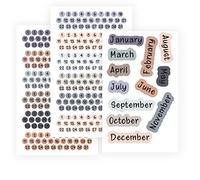 CDXHOME Lot de 3 autocollants pour planificateurs et journaux 12 mois avec date et système de couleur Morandi