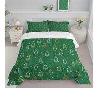 CDXNORA Couette 240x220 cm, Arbre De Noël Couette Imprimée Duvet Couettes, Legere Chaude 4 Saisons Simple Dessin Animé Douce Réversible Microfibre Edredon avec Taie d'oreiller