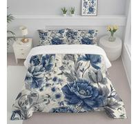 CDXNORA Couette Chaude Ultra Gonflante 240x220 cm, Pivoine Rose Imprimée Douce Réversible Légère Chaude Rococo Fleurs 4 Saisons Lavable Microfibre Couette Edredon sans Housse
