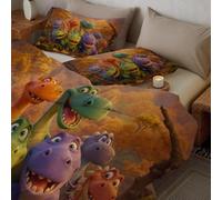 CDXNORA Couette Dinosaures De Dessin Animé Feuilles Imprimée, Légère 4 Saisons des Divertissements Enfantins Tempérée Microfibre Coloré Couette, pour Adulte Enfant Couettes sans Housse 140x200 cm
