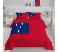 CDXNORA Couette Drapeau Samoan Imprimée sans Housse, Respirante et Confortable Drapeau National Couette, Réversible Microfibre légère Chaude Lavable Couettes 140x200 cm