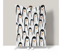 CDXNORA Couverture Animaux Mignons Agréable, Couverture Noir Flanelle Douce et Chaude, Couvertures Dessin Animé Pingouin Légère Toutes Saisons, pour Lit Canapé Chambre Voiture Avion 130x150 cm