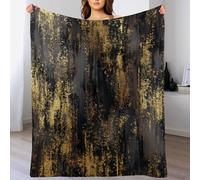 CDXNORA Couverture Art Numérique Rétro Flanelle Douce Moelleuse, Luxe Texture Métallique Imprimé Hiver Chaude Or Couverture de Lit Couvre-lit Jeté de Canapé, Convient Adulte et Enfan 220x240 cm