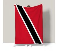 CDXNORA Couverture Flanelle Imprimé Drapeau De Trinité-Et-Tobago, All Saisons Douce Et Pelucheuse Rouge Couvertures De Voyage, pour Enfants Adultes Couverture De Lit 200x220 cm