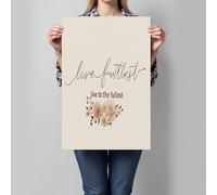 CDXNORA Impression sur Toile Des Mots Des Roses, Minimaliste Élégant Beige Tableau Affiche Decoration Murale Image sur Toile, pour Salon Chambre Cuisine Vertical Art Wall Decor 80x120 cm