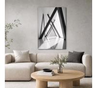 CDXNORA Impression sur Toile Style Architectural Moderne, Affiche Decoration Murale Espace Poutre Inclinée, Noir Vertical Tableaux Decoratifs Muraux Salon Chambre à Coucher Couloir 40x60 cm