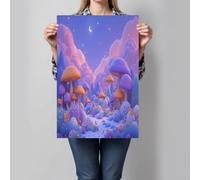 CDXNORA Impressions sur toile Champignons Fleurs impressions peinture sur toile, Fantaisie Plantes Tableau Decoration Murale Affiches, pour Chambre Salon Maison Cuisine Deco 60x90 cm