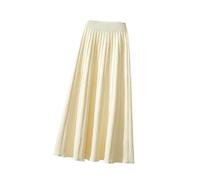 CDXNORA Jupe Tricotée pour Femme - Jupe Pull Automne Et Hiver, Taille Haute Et Polyvalente, Jupe Plissée Trapèze Moyenne Et Longue avec Grande Balançoire, Jupe Longue en Laine Blanc Taille Unique