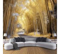 CDXNORA Papier Peint Panoramique en Soie Paysage D'Automne 200×140cm - Chemin Avec Des Arbres Revêtement Mural pour Chambre Salon & Bureau - Design Unique Moderne Décoration Murale - Jaune