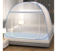 CdyBox Moustiquaire pliable pour lit Décoration de chambre bleu 1.2X2.0m