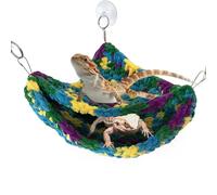 Cdycam Hamac pour reptile, hamac doux à double couche avec ventouses puissantes et crochets en métal, grande chaise longue caméléon, lit suspendu pour cage à rats et oiseaux, accessoires pour