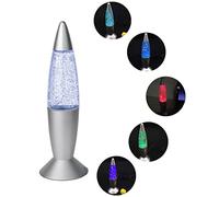Cdycam Lampe à lave à paillettes LED vintage avec éclairage de fusée USB multicolore changeant de couleur pour enfants, garçons, filles, chambre adulte Moderne Light Argenté
