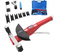 CDZHLTG Cintreuse Manuelle de Tubes 6-22mm, Cintreuse à Cliquet de Tubes Manuelle 7 Matrices Machine Pliage de Tubes 0-90° avec Coupe-Tube, Fraise dEbavurage, pour Aluminium, cuivre Pliage