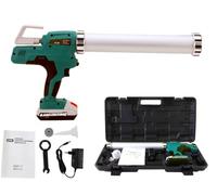 CDZHLTG Presse à cartouche sans fil,Pistolet à cartouche électrique professionnel,Seringue en silicone LED 6500 N avec 1 batterie Li-ion 2 Ah 20 V,Avec chargeur et boîte portable,0-9 mm/s,Bleu