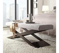 Ce Banc Moderne en Lin Gris capitonné, avec Base en métal, est Un siège de lit Luxueux et élégant, idéal pour Ranger Les Chaussures dans l'entrée ou comme Meuble d'appoint créatif pour Le sa