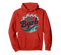 Ce Barb : Surfer Girl Ocean Wave Retro Sweat à Capuche, Unisexe pour Adultes, Rouge, L